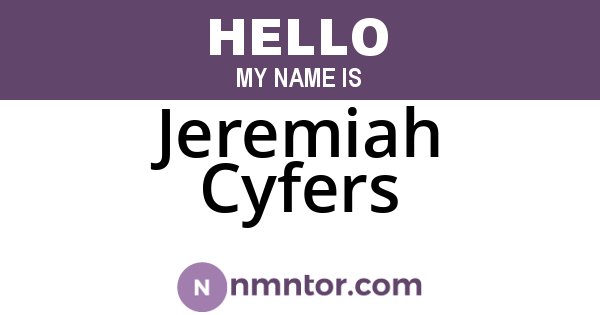 Jeremiah Cyfers