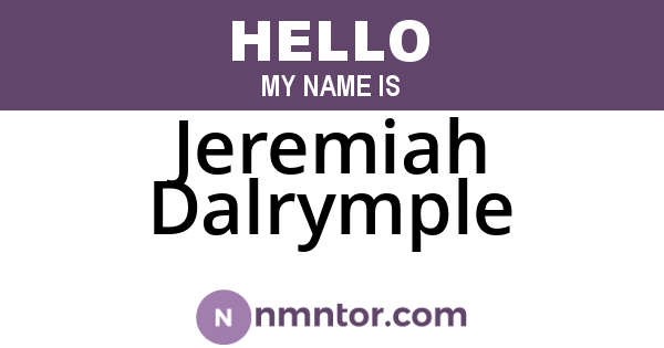 Jeremiah Dalrymple