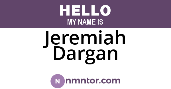 Jeremiah Dargan