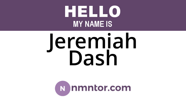 Jeremiah Dash
