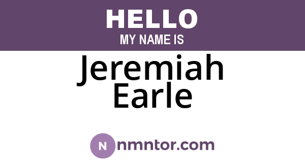 Jeremiah Earle