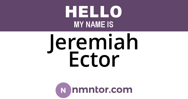 Jeremiah Ector