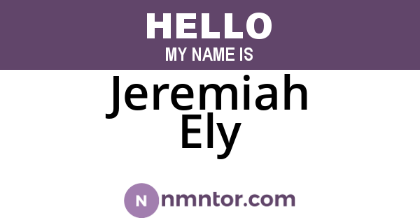 Jeremiah Ely