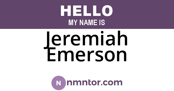 Jeremiah Emerson