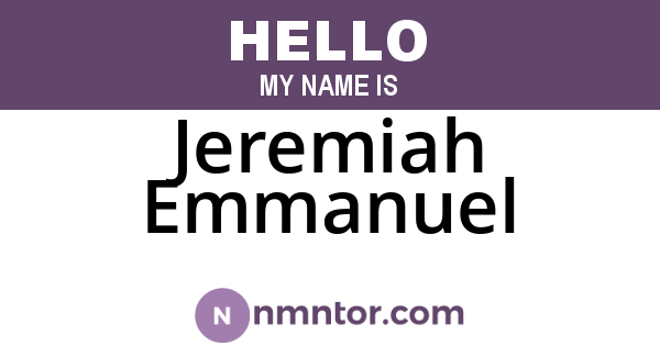 Jeremiah Emmanuel