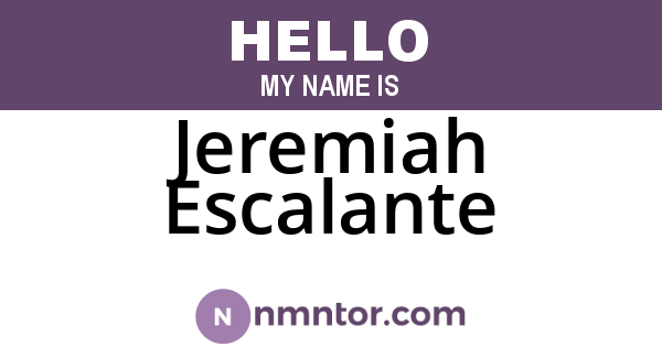 Jeremiah Escalante