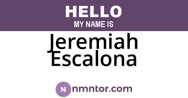 Jeremiah Escalona