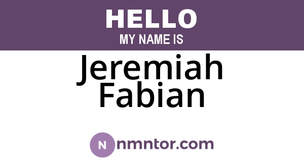 Jeremiah Fabian