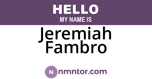 Jeremiah Fambro