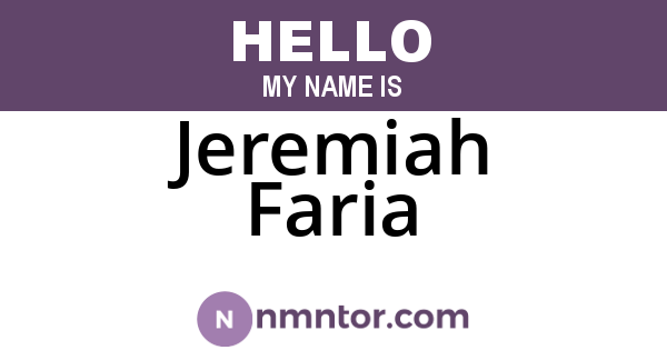 Jeremiah Faria