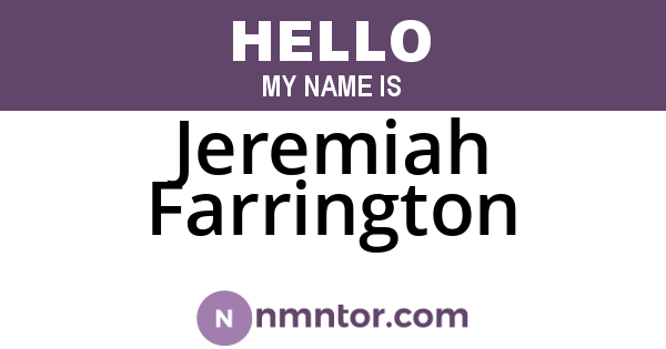 Jeremiah Farrington