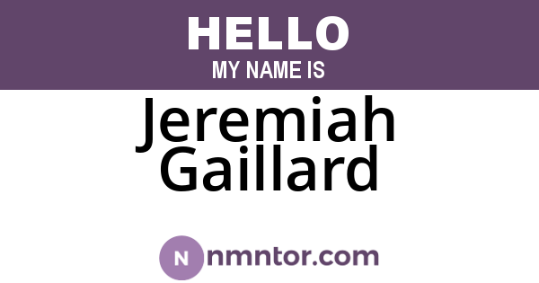 Jeremiah Gaillard