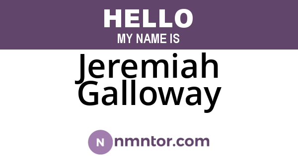Jeremiah Galloway