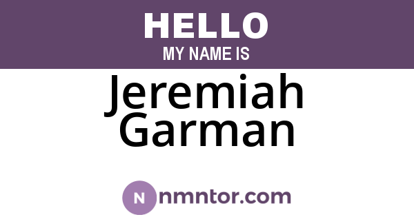 Jeremiah Garman