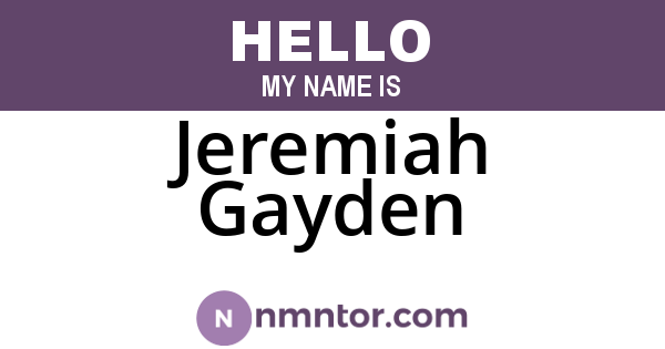 Jeremiah Gayden