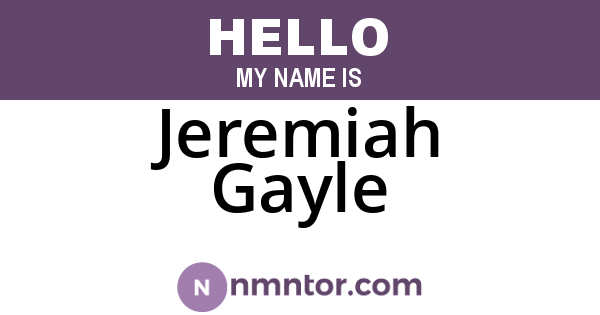 Jeremiah Gayle