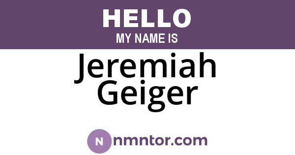 Jeremiah Geiger