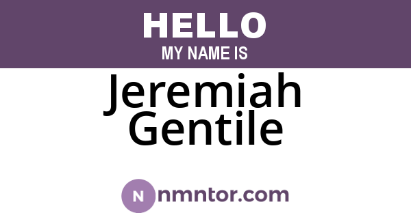 Jeremiah Gentile