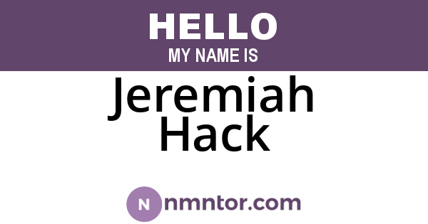 Jeremiah Hack
