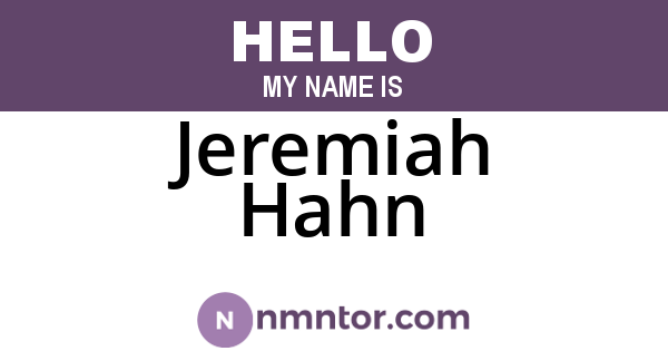 Jeremiah Hahn