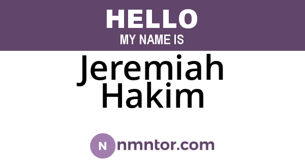 Jeremiah Hakim