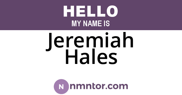 Jeremiah Hales