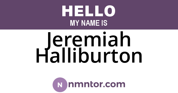 Jeremiah Halliburton