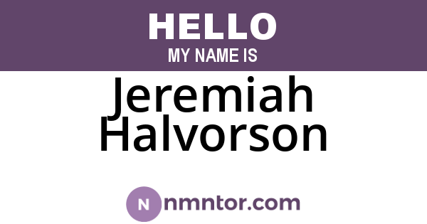 Jeremiah Halvorson