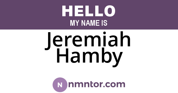 Jeremiah Hamby