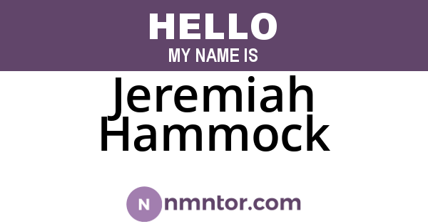 Jeremiah Hammock