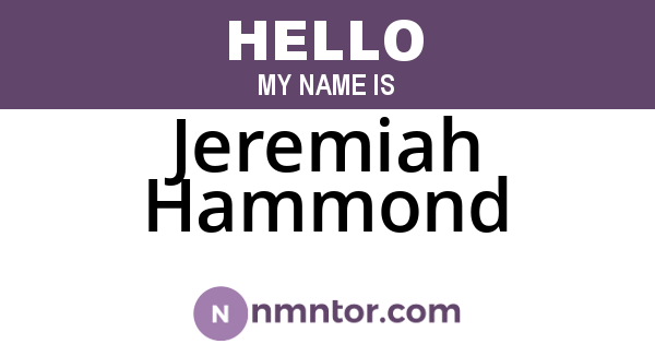 Jeremiah Hammond