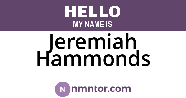 Jeremiah Hammonds