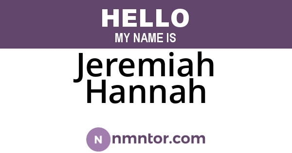 Jeremiah Hannah