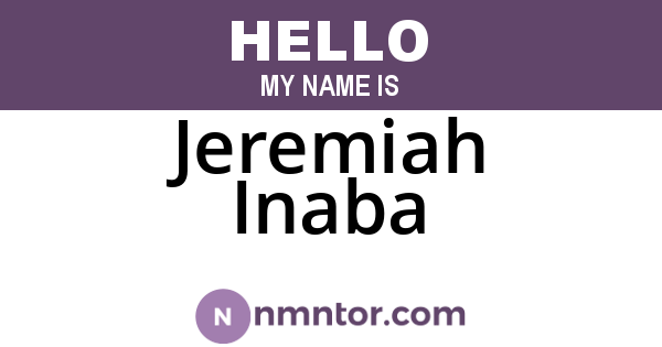 Jeremiah Inaba