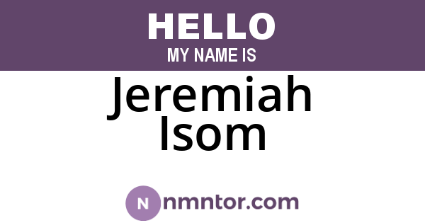 Jeremiah Isom