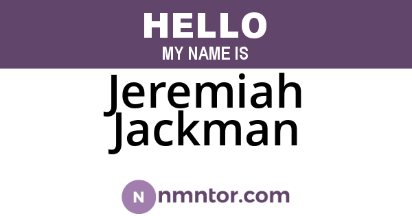 Jeremiah Jackman