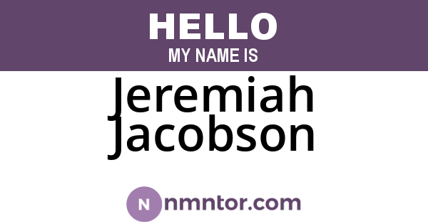 Jeremiah Jacobson