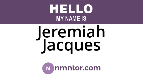 Jeremiah Jacques