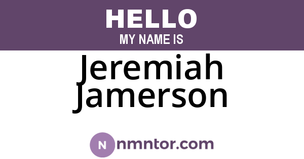 Jeremiah Jamerson