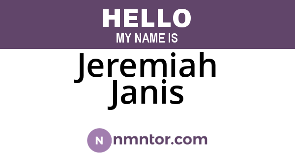 Jeremiah Janis