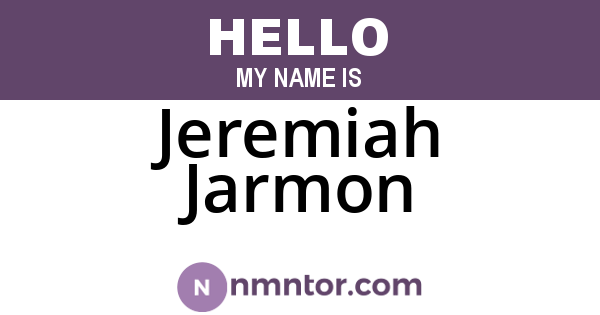 Jeremiah Jarmon