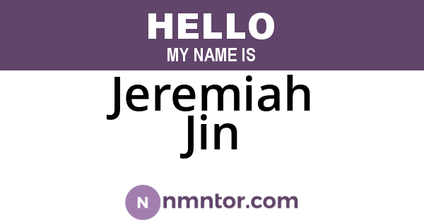 Jeremiah Jin