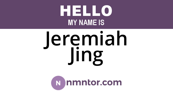 Jeremiah Jing
