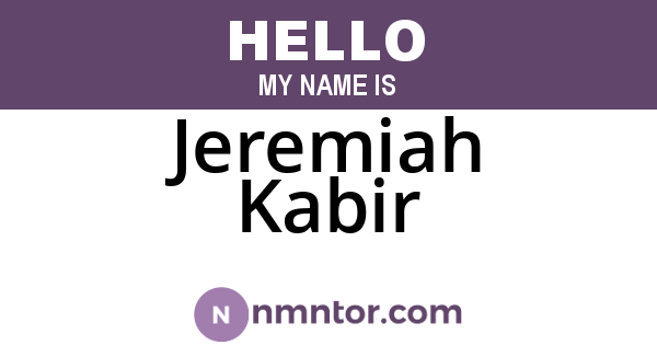Jeremiah Kabir