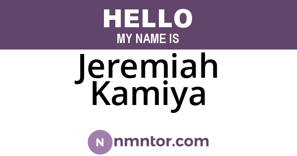 Jeremiah Kamiya