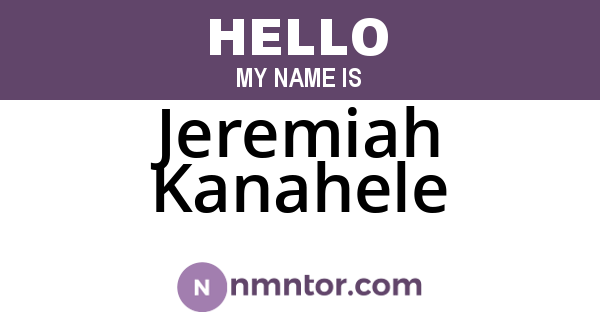 Jeremiah Kanahele