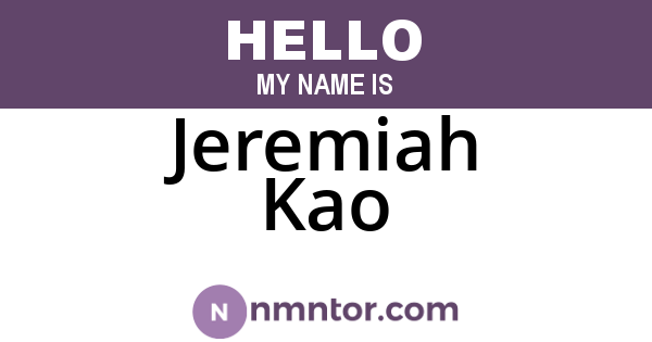 Jeremiah Kao