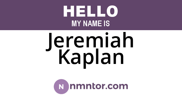 Jeremiah Kaplan