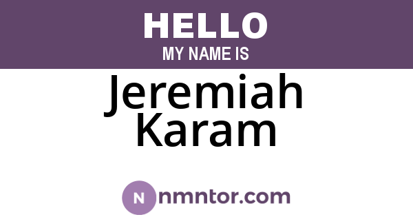 Jeremiah Karam