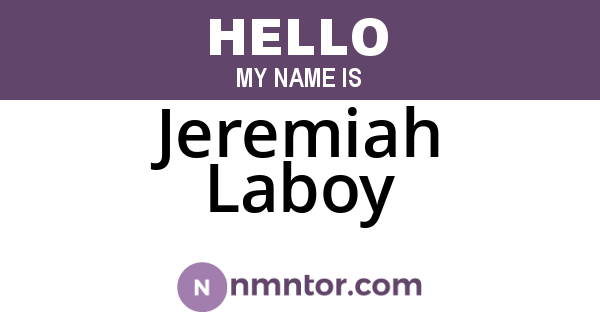 Jeremiah Laboy